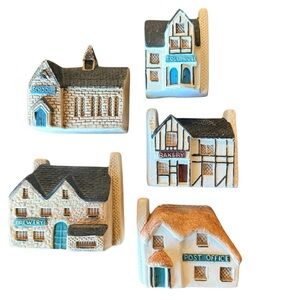 Philip Laureston Set of 5 Mill Flat Back Miniature Stonehouse Ceramic Collection